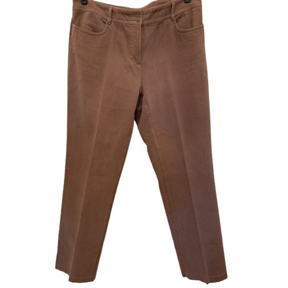 Eileen Fisher Beige Tan Trousers Strait Leg Trousers Pants Size Med